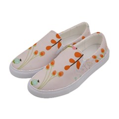 Boho Pattern Berries Flowers Nature Women s Canvas Slip Ons by Bedest