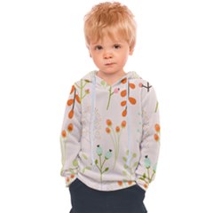 Boho Pattern Berries Flowers Nature Kids  Overhead Hoodie