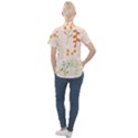 Boho Pattern Berries Flowers Nature Women s Short Sleeve Pocket Shirt View2