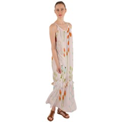 Boho Pattern Berries Flowers Nature Cami Maxi Ruffle Chiffon Dress by Bedest