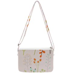 Boho Pattern Berries Flowers Nature Double Gusset Crossbody Bag by Bedest