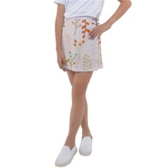 Boho Pattern Berries Flowers Nature Kids  Tennis Skirt by Bedest