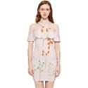 Boho Pattern Berries Flowers Nature Shoulder Frill Bodycon Summer Dress View1