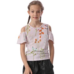 Boho Pattern Berries Flowers Nature Kids  Butterfly Cutout T-shirt by Bedest