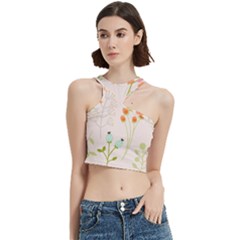 Boho Pattern Berries Flowers Nature Cut Out Top by Bedest