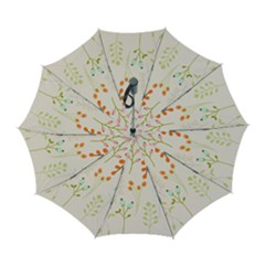 Boho Pattern Berries Flowers Nature Automatic Folding Umbrella With Case (large)