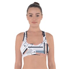 Abstract Architecture Cross Back Sports Bra by Bedest