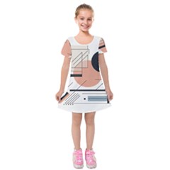 Abstract Architecture Kids  Short Sleeve Velvet Dress