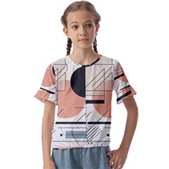 Abstract Architecture Kids  Cuff Sleeve Scrunch Bottom T-shirt