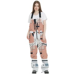 Abstract Architecture Women s Front Zip Ski And Snowboard Bib Pants