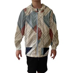 Boho Abstract Architecture Kids  Hooded Windbreaker