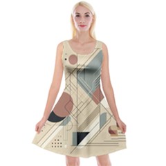 Boho Abstract Architecture Reversible Velvet Sleeveless Dress