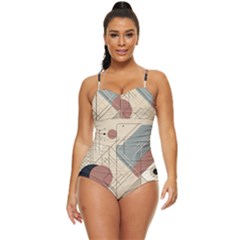 Boho Abstract Architecture Retro Full Coverage Swimsuit by Bedest