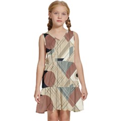 Boho Abstract Architecture Kids  Sleeveless Tiered Mini Dress by Bedest