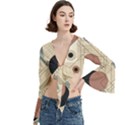 Boho Abstract Architecture Trumpet Sleeve Cropped Top View3