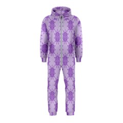 Purple Pattern Seamless Texture Mandala Hooded Jumpsuit (kids)