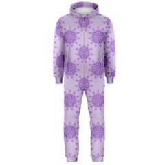 Purple Pattern Seamless Texture Mandala Hooded Jumpsuit (men)