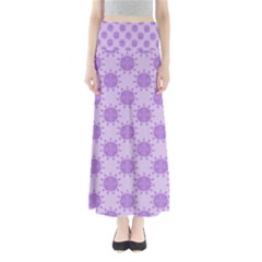 Purple Pattern Seamless Texture Mandala Full Length Maxi Skirt by Bedest