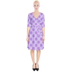 Purple Pattern Seamless Texture Mandala Wrap Up Cocktail Dress by Bedest