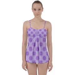 Purple Pattern Seamless Texture Mandala Babydoll Tankini Set by Bedest