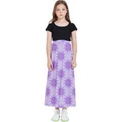 Purple Pattern Seamless Texture Mandala Kids  Flared Maxi Skirt by Bedest