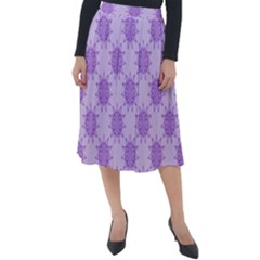 Purple Pattern Seamless Texture Mandala Classic Velour Midi Skirt  by Bedest