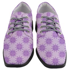 Purple Pattern Seamless Texture Mandala Women Heeled Oxford Shoes by Bedest