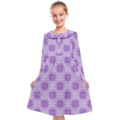 Purple Pattern Seamless Texture Mandala Kids  Midi Sailor Dress by Bedest