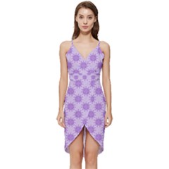 Purple Pattern Seamless Texture Mandala Wrap Frill Dress by Bedest