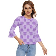 Purple Pattern Seamless Texture Mandala Bell Sleeve Top