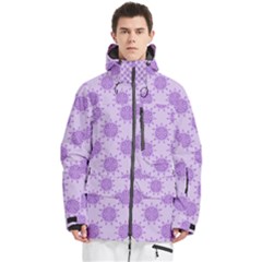 Purple Pattern Seamless Texture Mandala Men s Multi Pockets Zip Ski And Snowboard Waterproof Breathable Jacket by Bedest