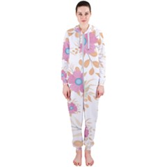 Flowers Blossom Spring Garden Hooded Jumpsuit (ladies)