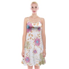 Flowers Blossom Spring Garden Spaghetti Strap Velvet Dress