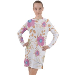 Flowers Blossom Spring Garden Long Sleeve Hoodie Dress