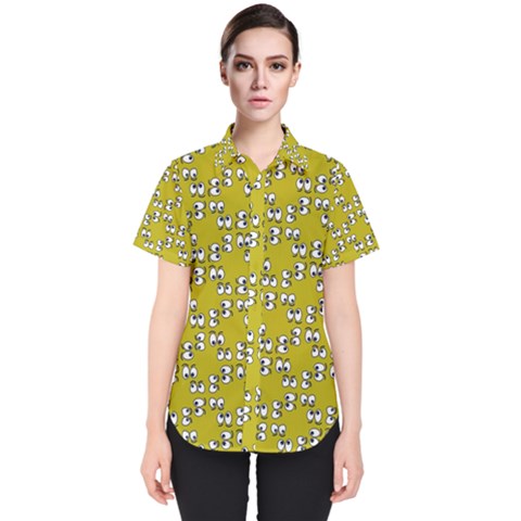 Eyes Pattern Women s Short Sleeve Shirt by Bedest