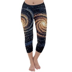 Galaxy Background Star Capri Winter Leggings 