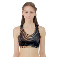 Galaxy Background Star Sports Bra With Border by Bedest