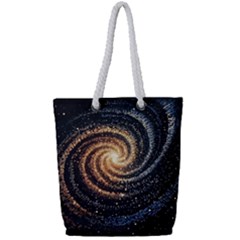 Galaxy Background Star Full Print Rope Handle Tote (small) by Bedest