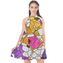 Architecture Glass Abstract Pattern Halter Neckline Chiffon Dress  View1