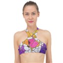 Architecture Glass Abstract Pattern High Neck Bikini Top View1