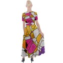 Architecture Glass Abstract Pattern Button Up Short Sleeve Maxi Dress View2