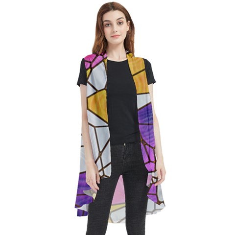 Architecture Glass Abstract Pattern Sleeveless Chiffon Waistcoat Shirt by Bedest