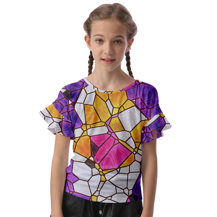 Architecture Glass Abstract Pattern Kids  Cut Out Flutter Sleeves