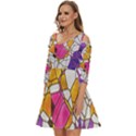 Architecture Glass Abstract Pattern Shoulder Cut Out Zip Up Dress View2