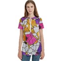 Architecture Glass Abstract Pattern Women s Zip Front V-Neck Short Sleeve Casual Top Pocket Shirt View1