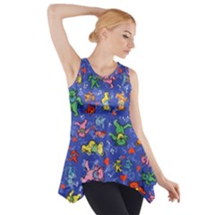 Grateful Dead Dancing Bears Pattern Side Drop Tank Tunic