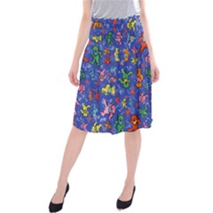 Grateful Dead Dancing Bears Pattern Midi Beach Skirt