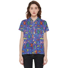 Grateful Dead Dancing Bears Pattern Short Sleeve Pocket Shirt