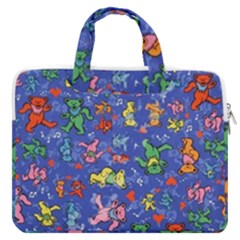 Grateful Dead Dancing Bears Pattern Macbook Pro 15  Double Pocket Laptop Bag  by Salmanaz77