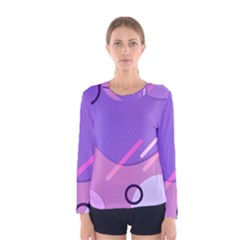 Colorful Labstract Wallpaper Theme Women s Long Sleeve T-shirt